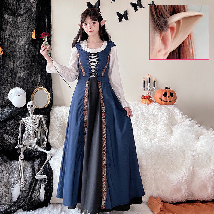 Damen Märchenhaftes Kostümkleid mit eleganter Schnürung und romantischen Details Drune