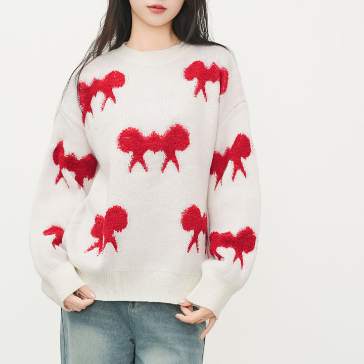 Damen Grobstrickpullover mit niedlichem Tiermotiv und lässigem Schnitt Drune
