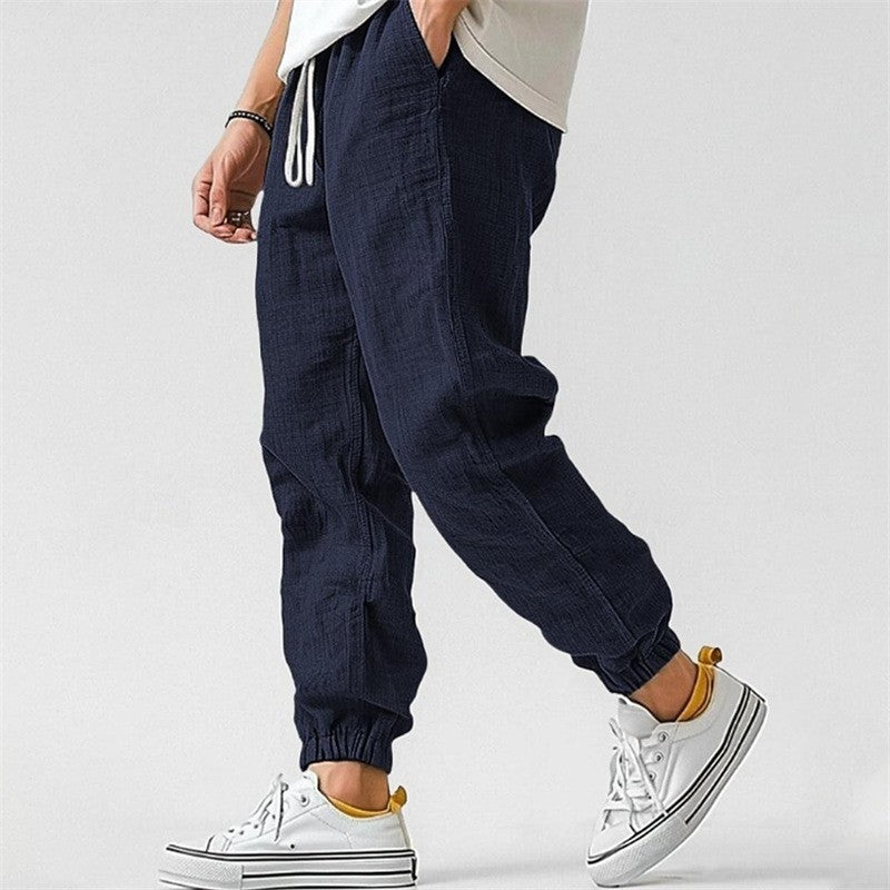 Herren Leichte und bequeme Leinen Jogginghose Drune