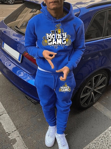 Herren Sportlicher Hoodie- und Jogginghose Set mit kreativem Grafikdruck Drune