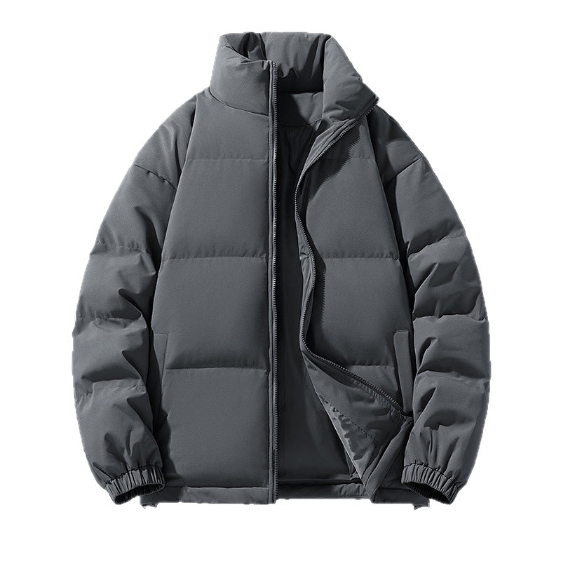 Herren Gepolsterte Pufferjacke mit hohem Stehkragen, winddichter Außenlage und verstellbarem Kordelzugsaum Drune