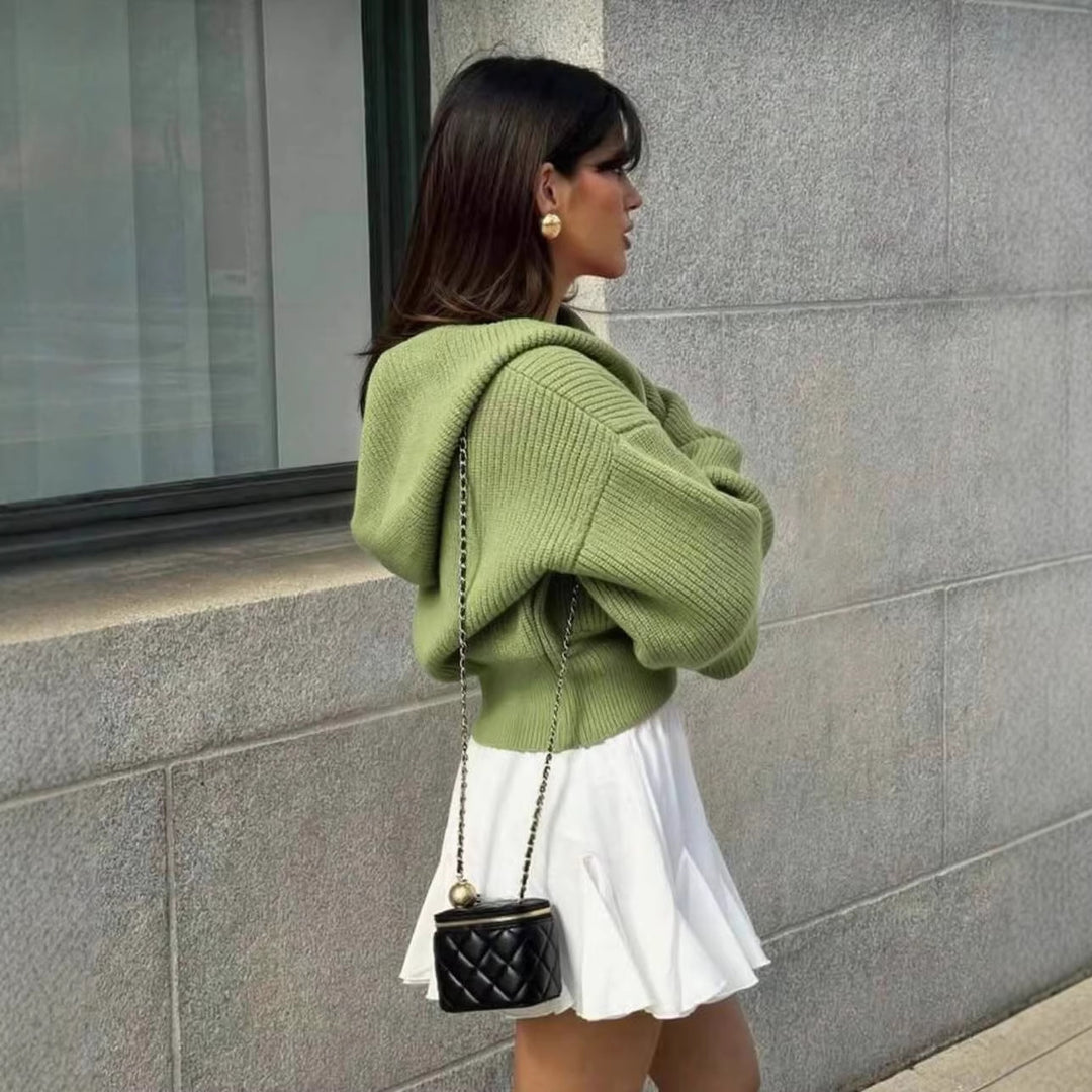 Damen Strickjacke mit Knöpfen und kontrastierendem Design Drune