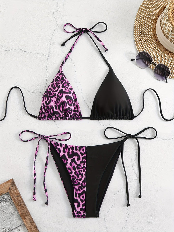Damen Dreieck-Bikini mit raffiniertem Tiermuster Drune