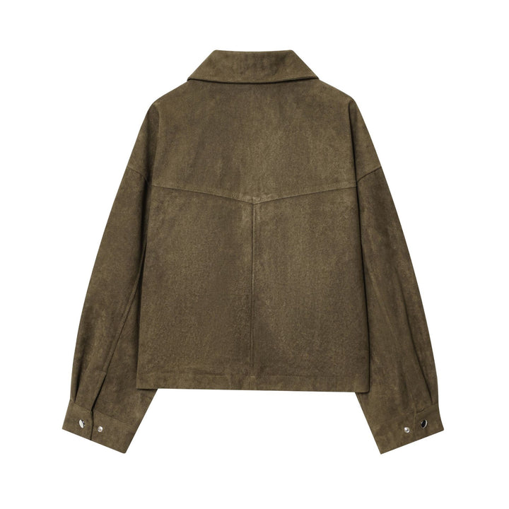 Damen kurz geschnittene Wildlederjacke Drune