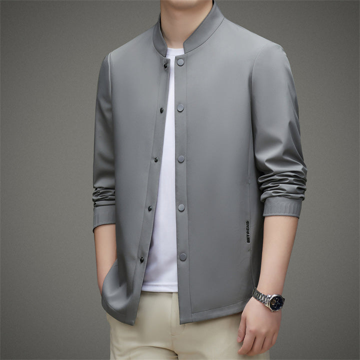 Herren Freizeitjacke mit modernem Stehkragen und praktischen Knopfdetails Drune