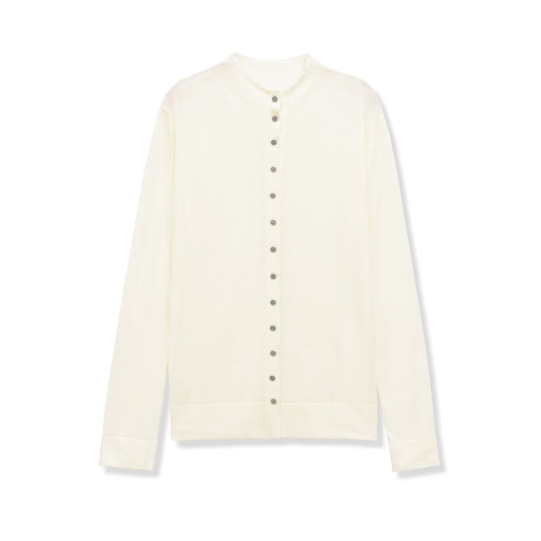 Damen Feinstrick-Cardigan mit Knopfleiste und Rundhalsausschnitt Drune
