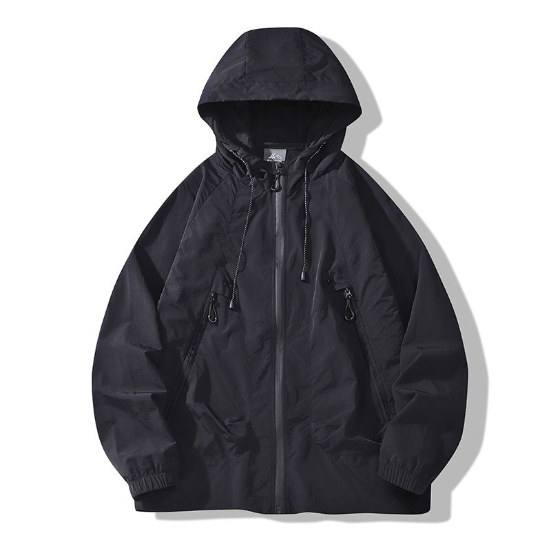 Unisex Leichte Regenjacke mit verstellbarer Kapuze Drune
