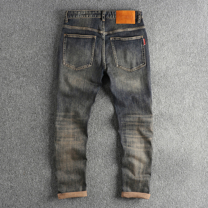 Herren Slim-Fit Jeans mit lässigem Used-Look Drune