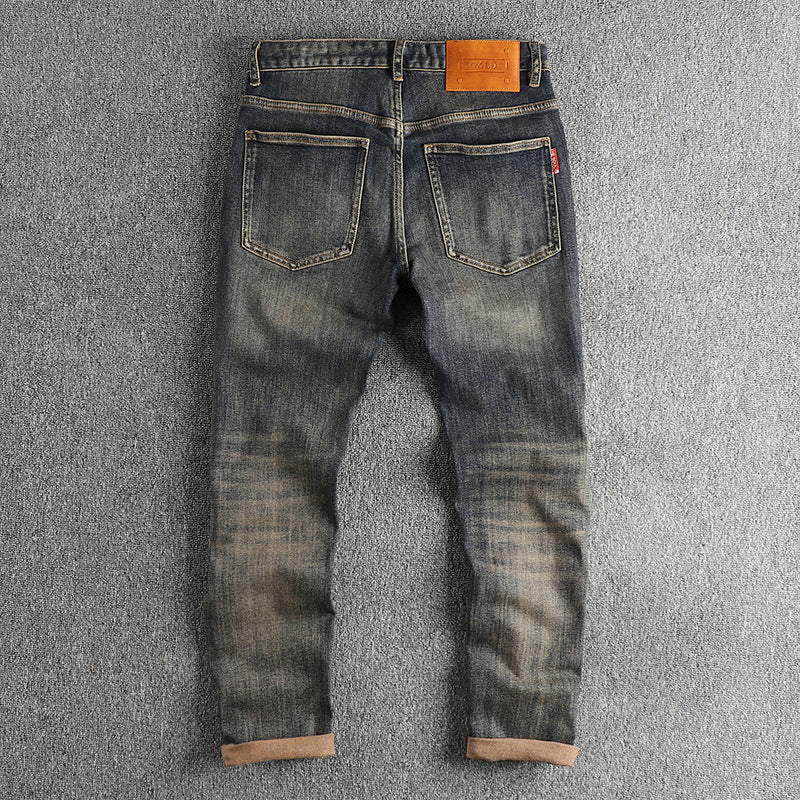 Herren Slim-Fit Jeans mit lässigem Used-Look Drune