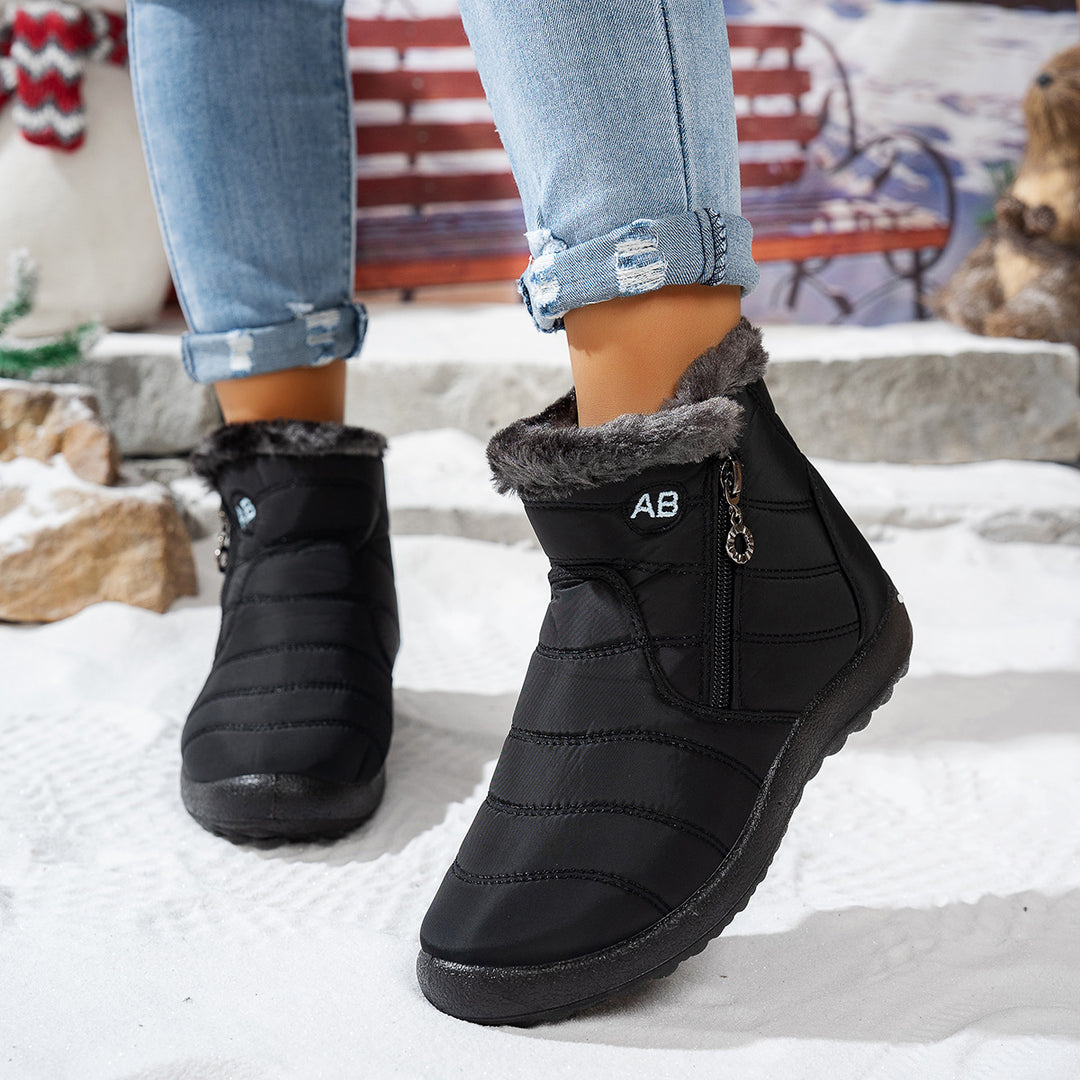 Damen Winterstiefel mit praktischem Reißverschluss und kuscheligem Innenfutter Drune