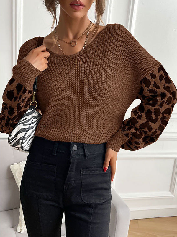 Damen Modernes Strickoberteil mit tierischem Muster und lässigem Schnitt Drune