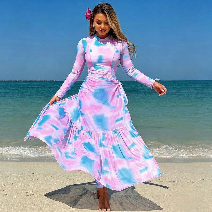 Damen Langärmliges Maxikleid Drune