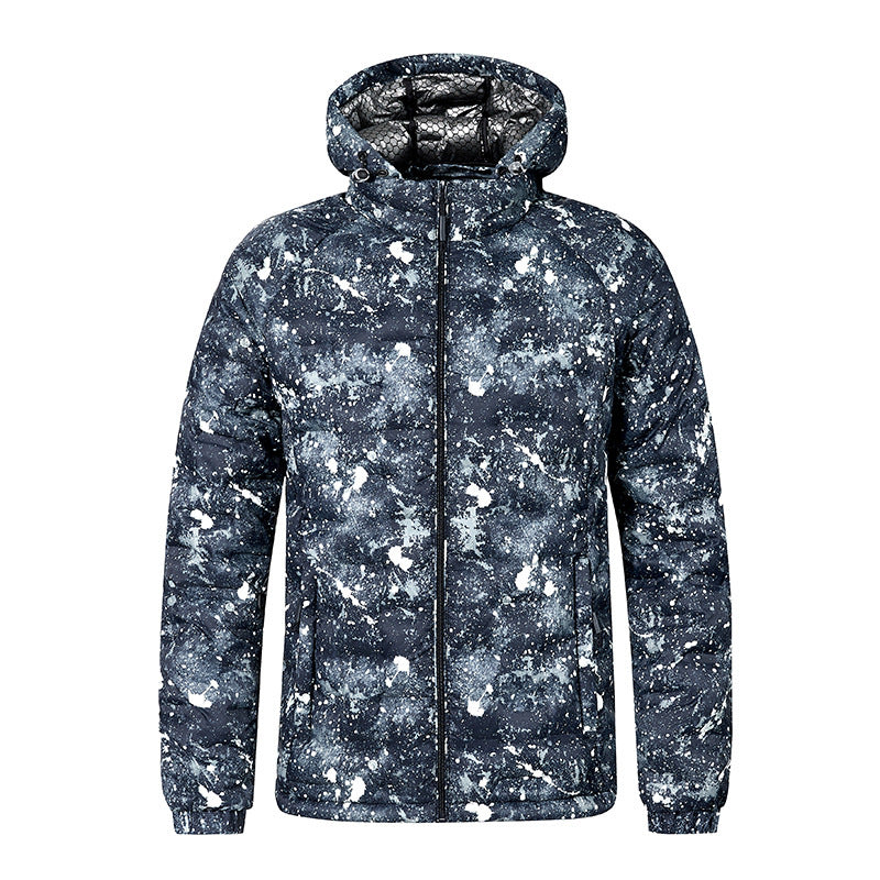 Herren Modische Steppjacke mit Kapuze und innovativem Design Drune