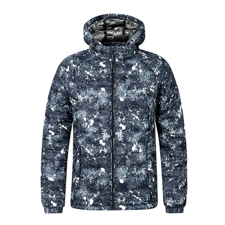 Herren Modische Steppjacke mit Kapuze und innovativem Design Drune