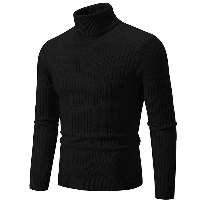 Herren nan Rollkragenpullover mit Zopfstrick und schlanker Passform Drune