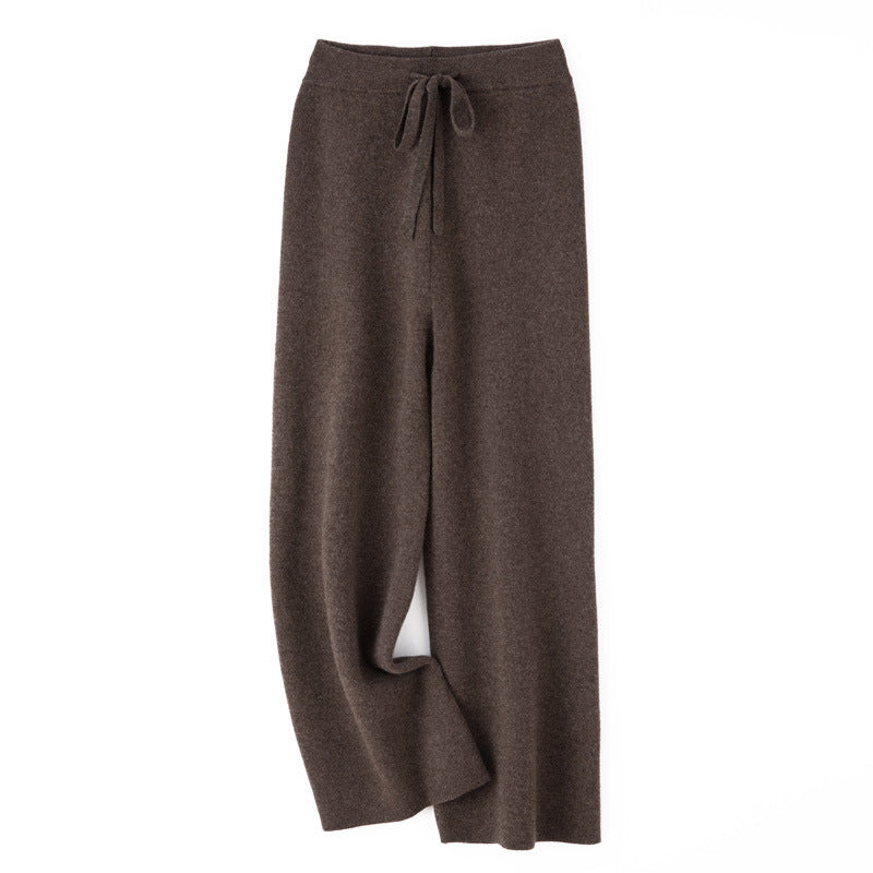 Damen weite Strickhose mit Tunnelzugbund und kaschmirähnlicher Haptik Drune