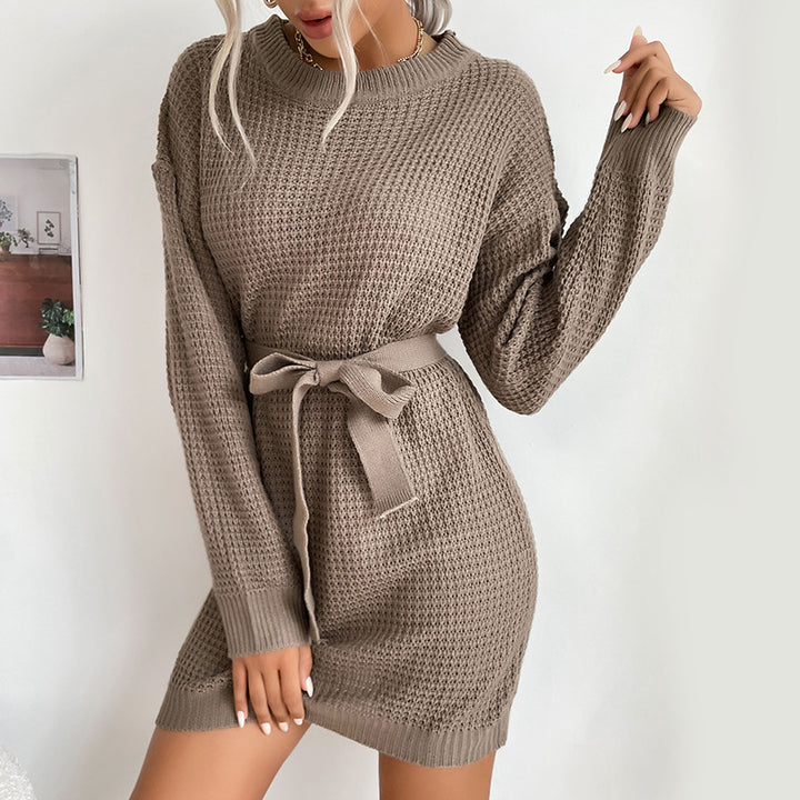 Damen Strickkleid mit Gürtel Drune