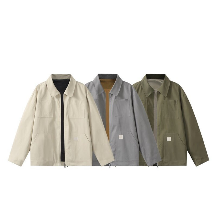 Herren Utility-Worker-Jacke mit durchgehendem Reißverschluss, aufgesetzten Taschen und geradem Schnitt Drune