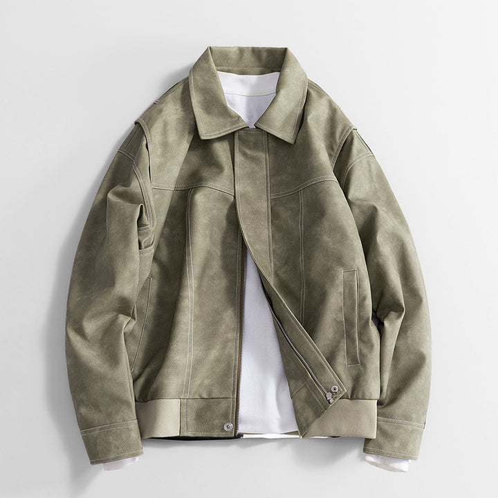 Herren Moderne Blousonjacke aus Kunstleder Drune