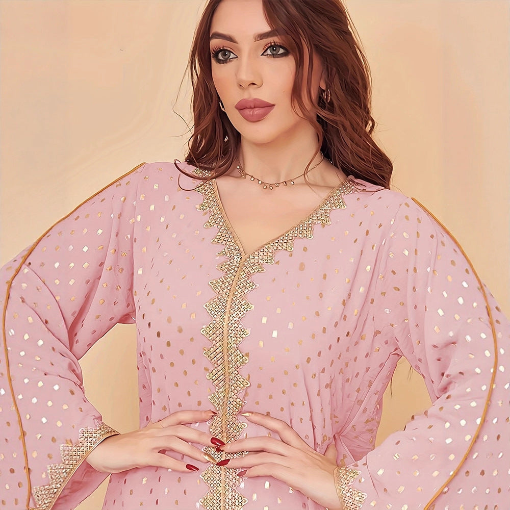Damen Elegantes Kaftan Kleid Drune
