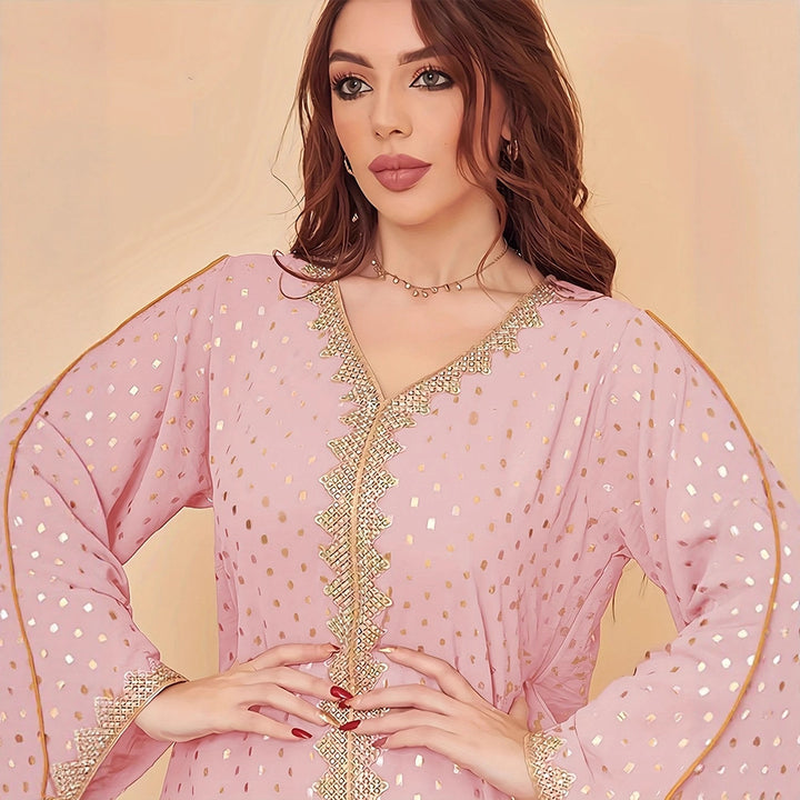 Damen Elegantes Kaftan Kleid Drune