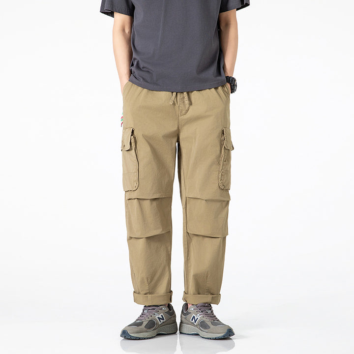 Herren Relaxed-Fit Multi-Taschen Cargo-Hose aus leichtem Baumwollmix Drune