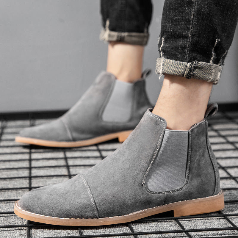 Damen Elegante Veloursleder Chelsea Boots mit elastischen Einsätzen Drune