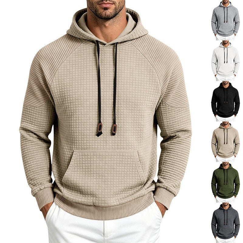 Herren Thermo-Waffel-Hoodie mit Raglanärmeln und Kängurutasche Drune