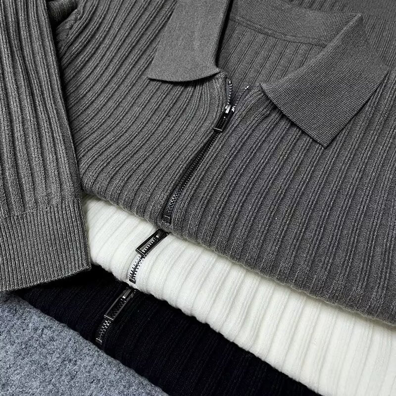 Herren Eleganter Strickpullover mit Reißverschluss Drune