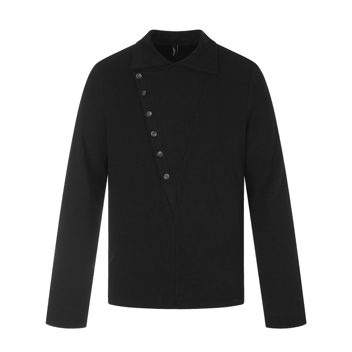 Herren Asymmetrische Hemdjacke mit Kentkragen und verdeckter Knopfleiste Drune