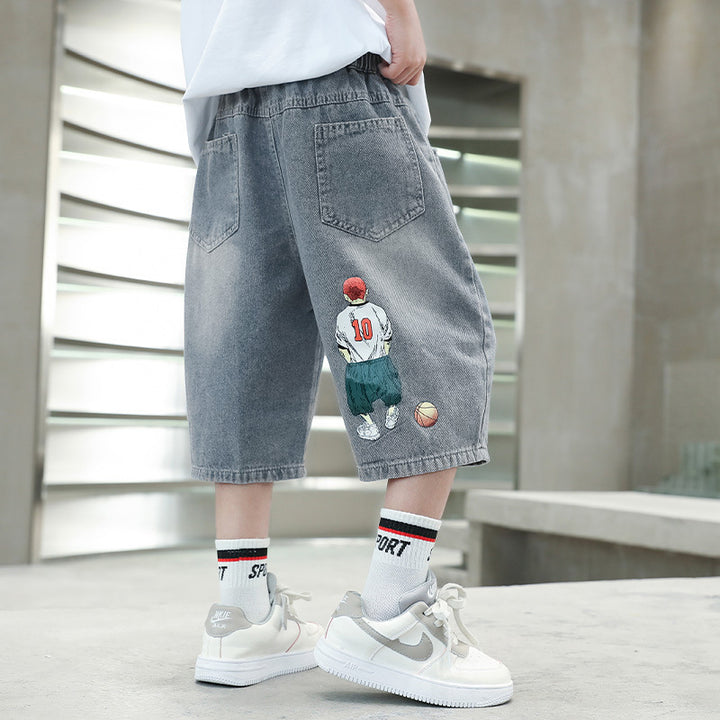 Unisex lässige Denim-Shorts mit kreativen Applikationen Drune