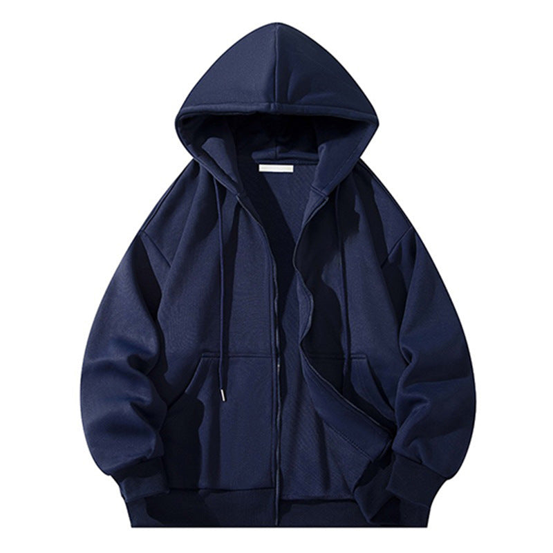 Herren Oversize Reißverschluss‑Kapuzenjacke aus schwerer Sweatqualität mit Kängurutaschen Drune