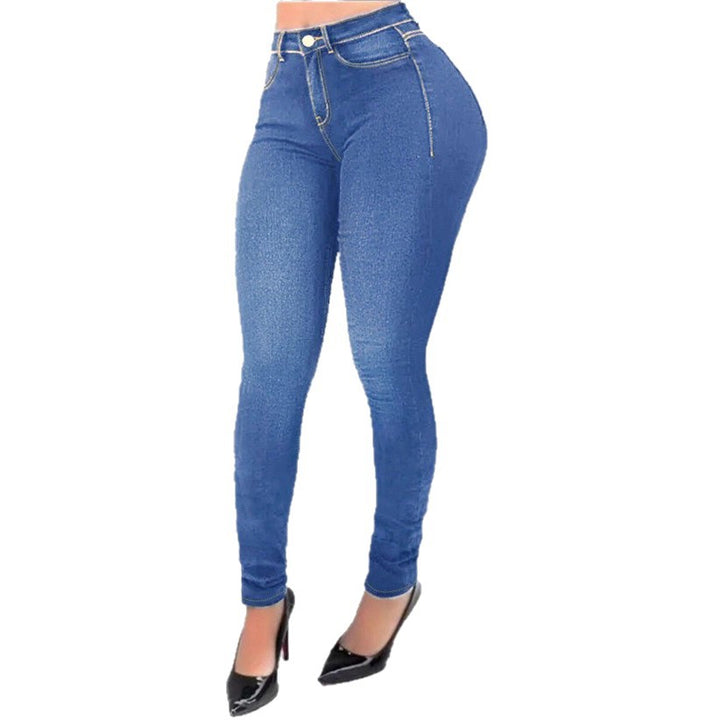 Damen Hochgeschnittene Sculpting-Jeggings im Denim-Look mit Push-up-Effekt Drune