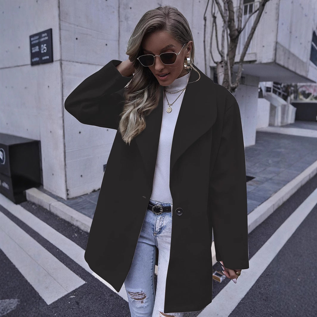 Damen modischer Oversized-Mantel mit strukturiertem Design Drune