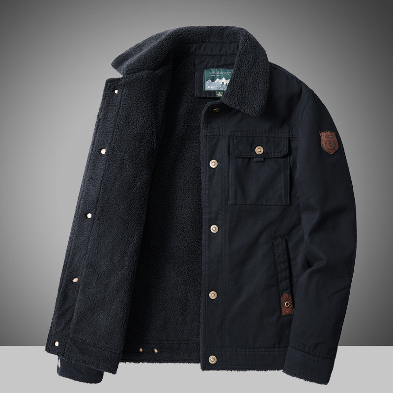 Herren Warme Winterjacke mit Teddyfutter Drune