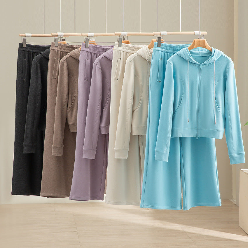 Damen Weite Satin-Loungehose mit elastischem Bund und Eingrifftaschen Drune