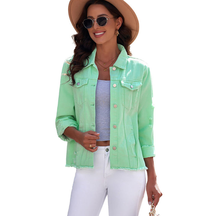 Damen Denim-Jacke mit lässigem Schnitt und funktionalen Taschen Drune