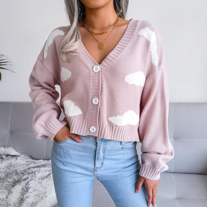 Damen Baumwolljacke mit charmantem Wolkendesign und lässigem Schnitt Drune