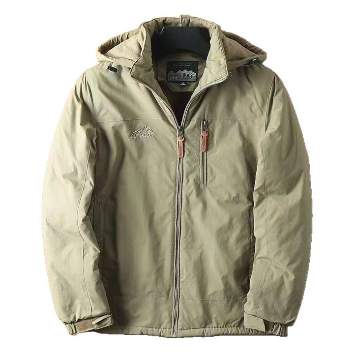 Herren nan wasserabweisende isolierte Allwetter-Trekkingjacke mit verstellbarer Kapuze und verdeckter Brusttasche Drune