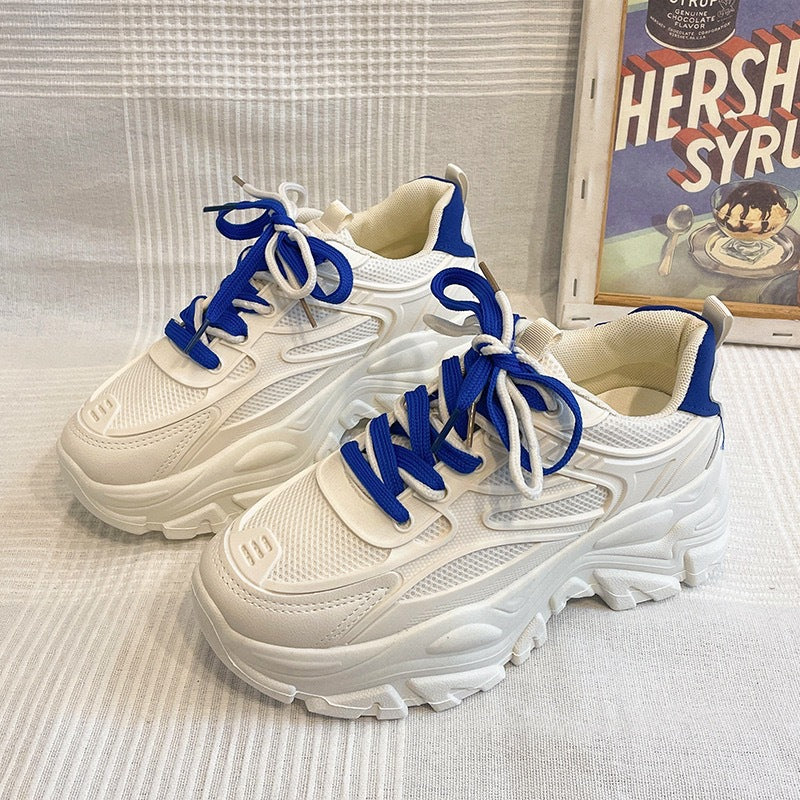 Damen Chunky Sneakers mit atmungsaktiver Mesh-Oberfläche und rutschfester Sohle Drune
