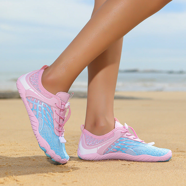 Damen wasserdichte Badeschuhe mit rutschfester Sohle und atmungsaktivem Obermaterial Drune