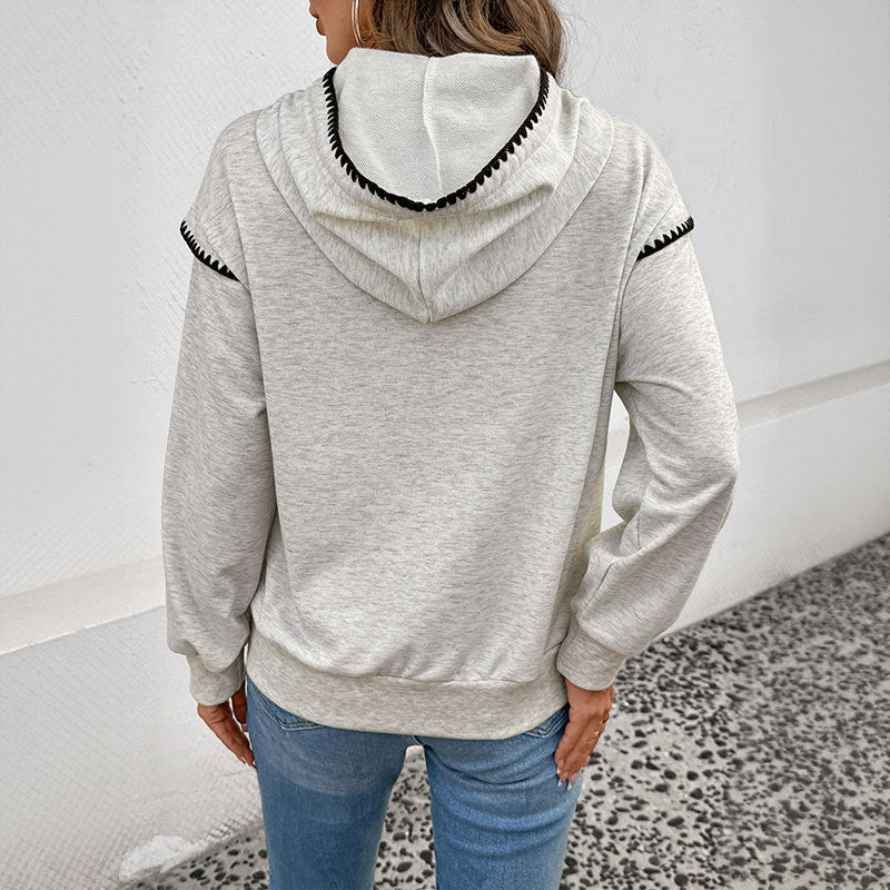 Damen Bequemer Hoodie mit dekorativer Naht Drune