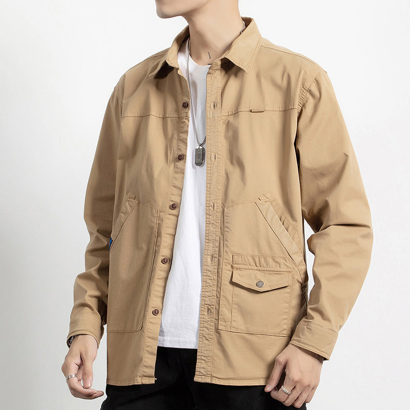 Herren Utility-Hemdjacke aus robustem Baumwoll-Twill mit Mehrfachtaschen Drune