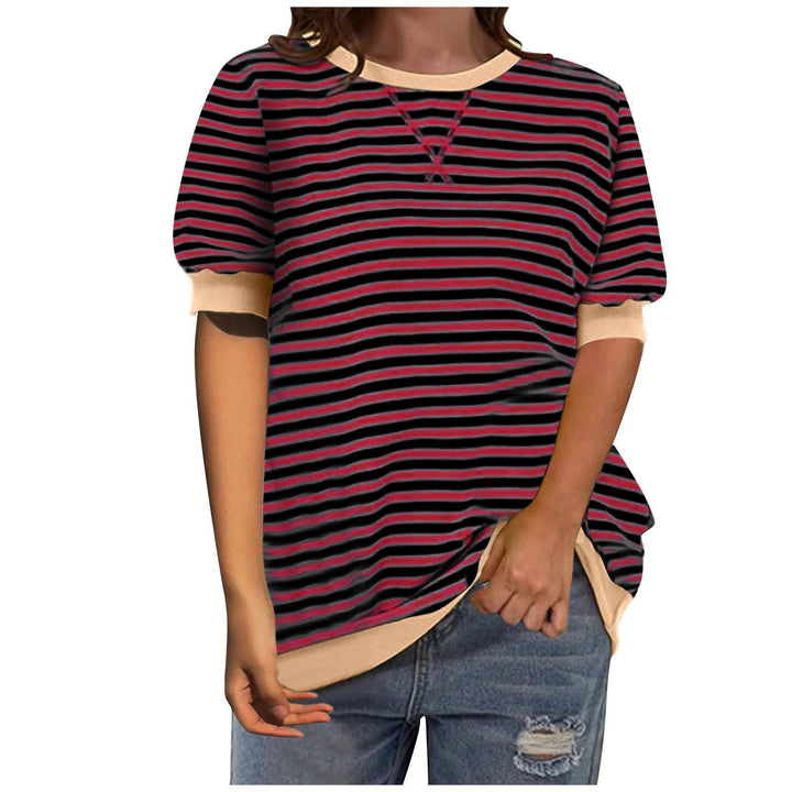 Damen Modisches Streifenshirt mit lässigem Schnitt Drune