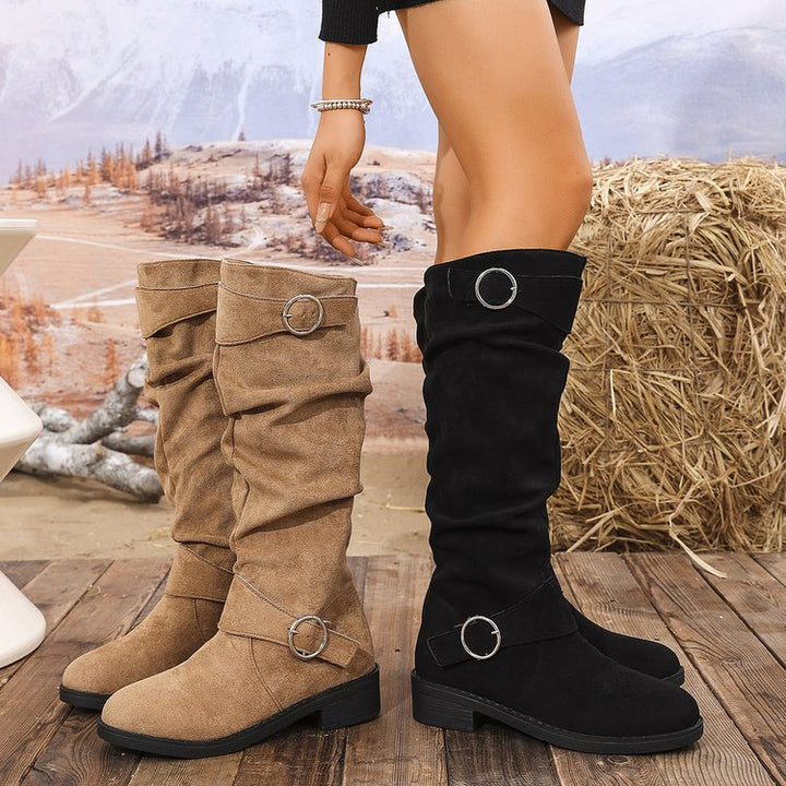Damen Hohe Stiefel mit modischem Ringdetail und komfortablem Innenfutter Drune