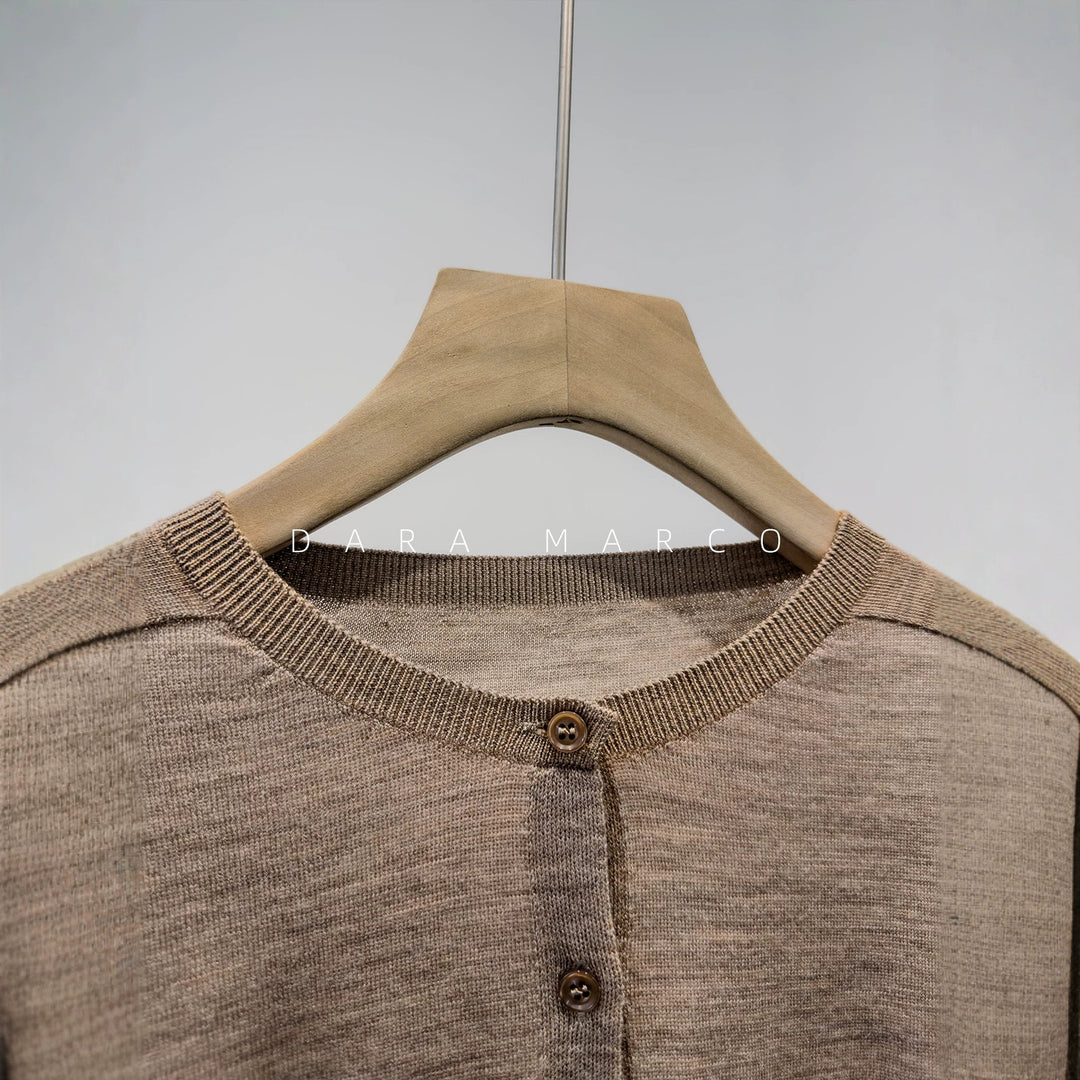 Damen Klassische Knopf-Cardigan Drune
