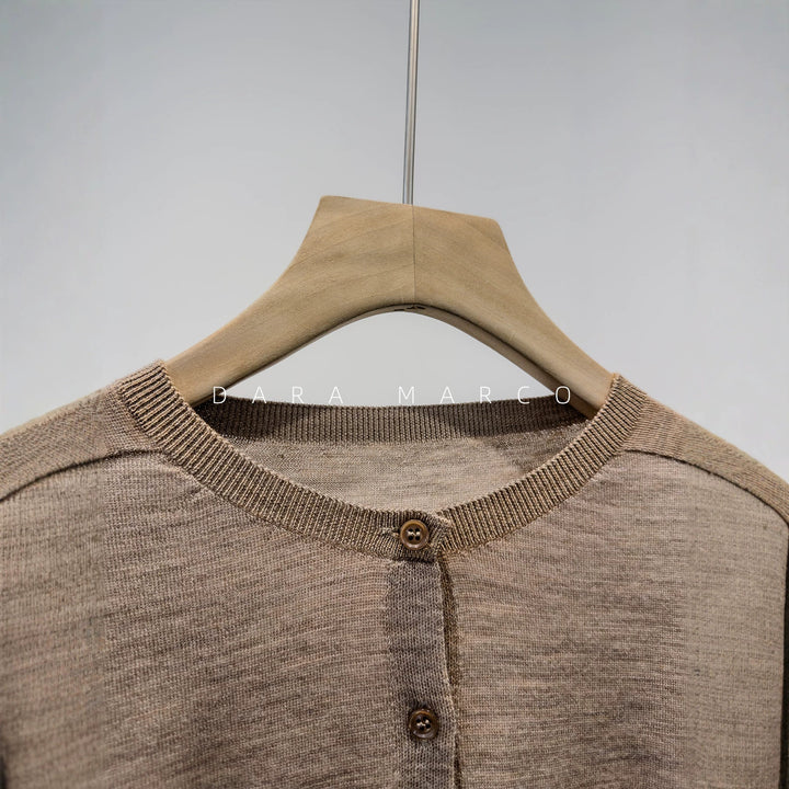 Damen Klassische Knopf-Cardigan Drune