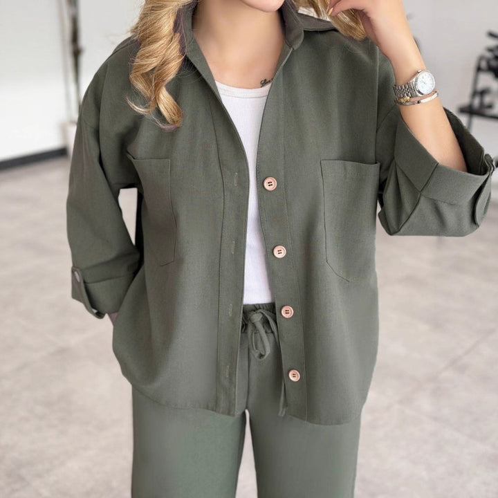 Damen lässige Hemd-Bluse Drune