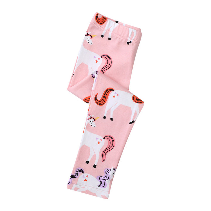 Mädchen Leggings mit niedlichen Einhorn-Motiven Drune