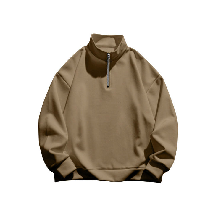 Herren hochfrequente Sweatshirt Jacke mit Stehkragen und Reißverschluss Drune